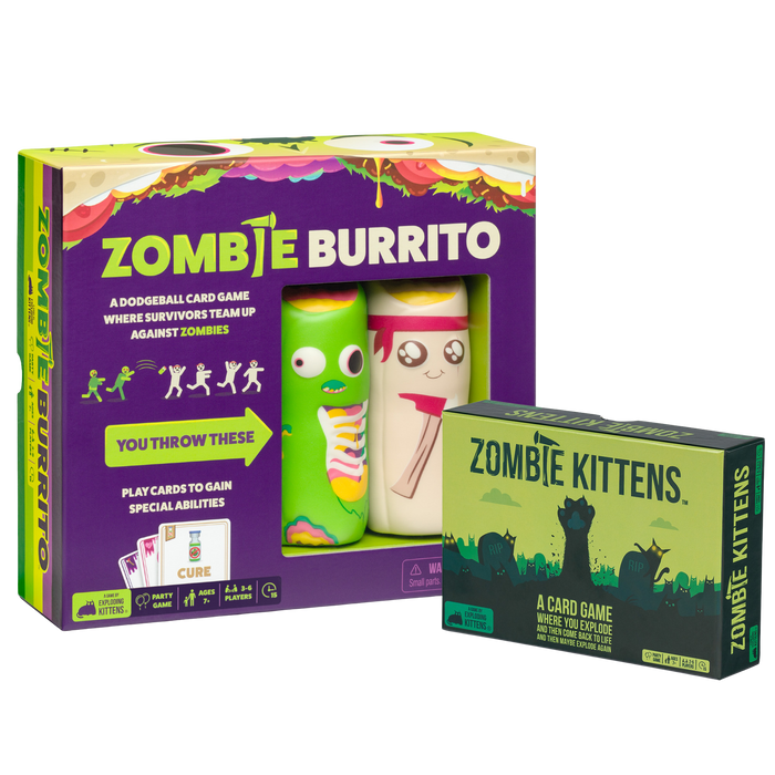 Zombie Party Bundle showing the Zombie Burrito and Zombie Kittens boxes